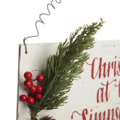 Personalised Country Christmas Wood Plaque with Red Berry Christmas Plaques|