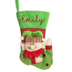 Personalised 3D Elf Christmas Stocking Personalised Stockings|