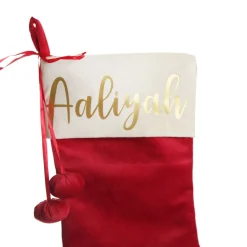 Personalised Dark Red Velvet Christmas Stocking Personalised Stockings|