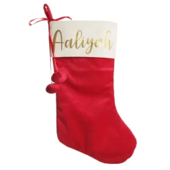 Personalised Dark Red Velvet Christmas Stocking Personalised Stockings|