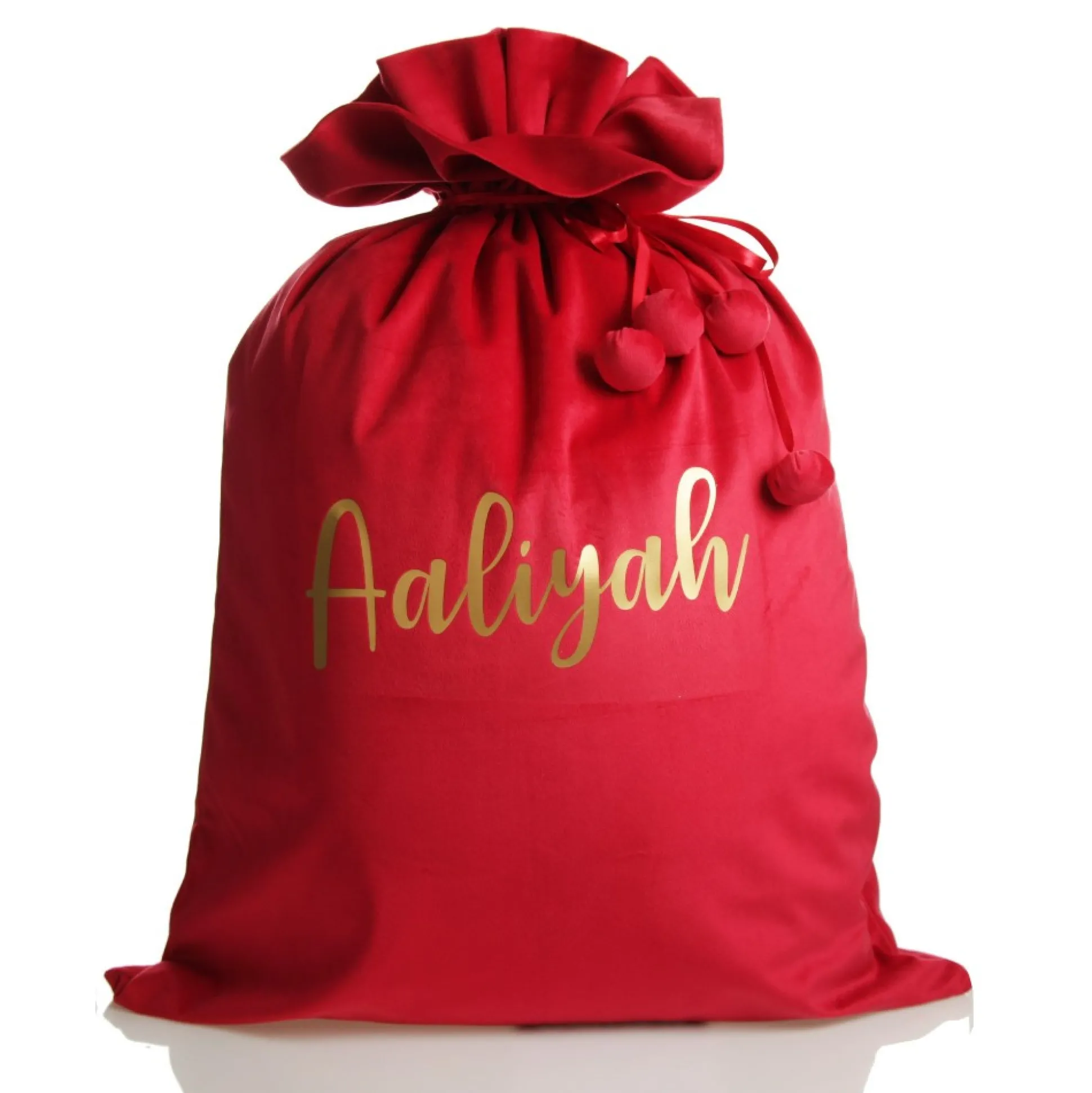 Personalised Dark Red Velvet Santa Sack Personalised Santa Sacks|