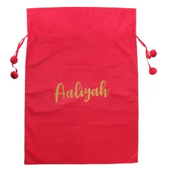 Personalised Dark Red Velvet Santa Sack Personalised Santa Sacks|