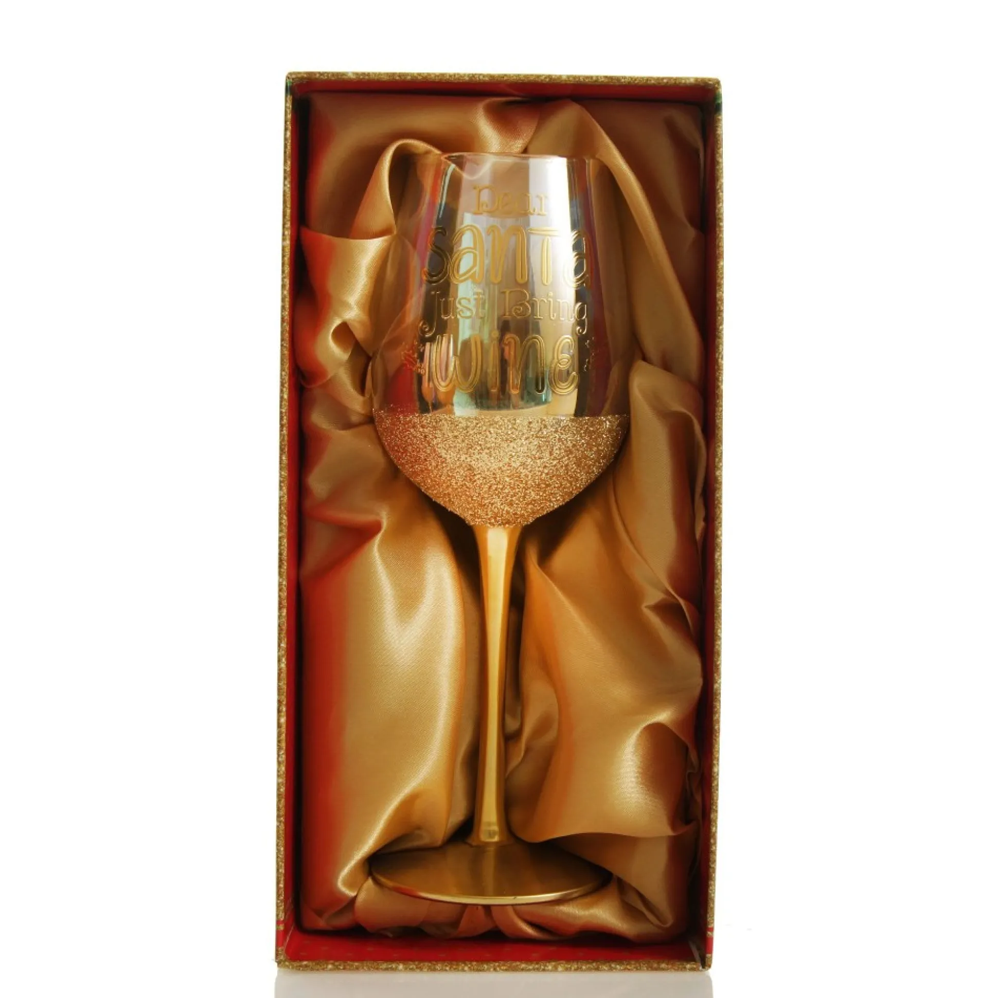 Personalised Dear Santa Just Bring Christmas Wine Glass Christmas Wine Glasses And Mugs|