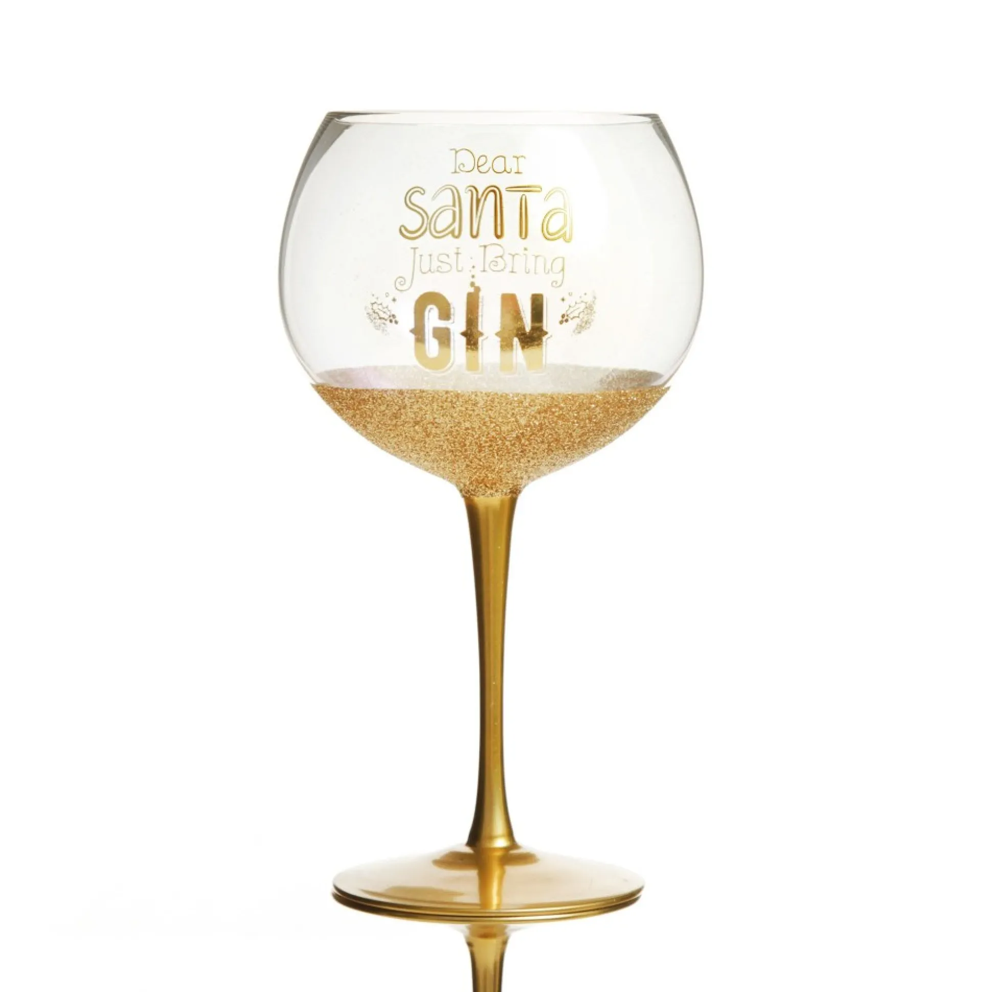 Personalised Dear Santa Just Bring Gin Large Christmas Wine Glass Christmas Wine Glasses And Mugs|
