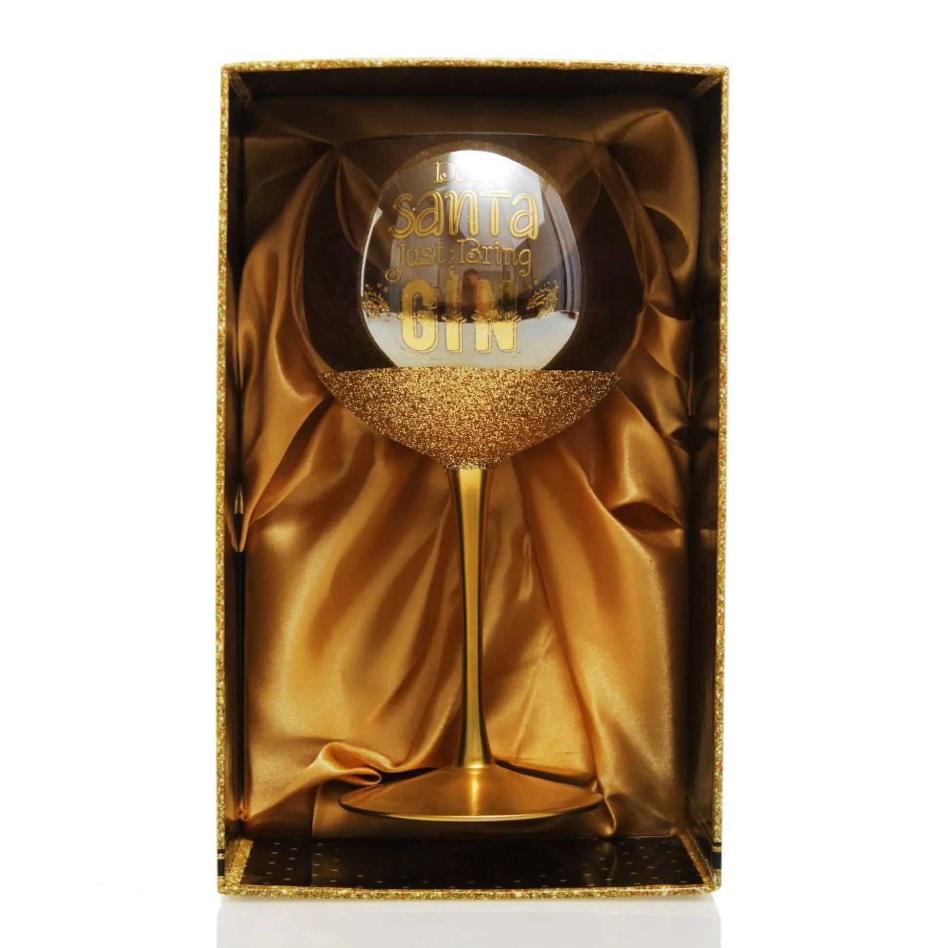 Personalised Dear Santa Just Bring Gin Large Christmas Wine Glass Christmas Wine Glasses And Mugs|