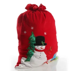 Personalised Deluxe Velvet Snowman Sack Personalised Santa Sacks|