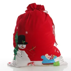Personalised Deluxe Velvet Snowman Sack Personalised Santa Sacks|