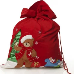 Personalised Deluxe Velvet Teddy Sack Personalised Santa Sacks|