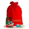 Personalised Deluxe Velvet Reindeer Sack Personalised Santa Sacks|