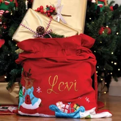 Personalised Deluxe Velvet Reindeer Sack Personalised Santa Sacks|