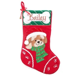 Personalised Dog Christmas Stocking with Bone Personalised Stockings|