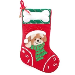Personalised Dog Christmas Stocking with Bone Personalised Stockings|