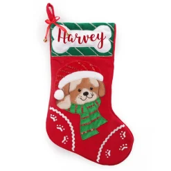 Personalised Dog Christmas Stocking with Bone Personalised Stockings|