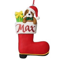 Personalised Dog in Santa Boot Christmas Decoration Personalised Decorations|