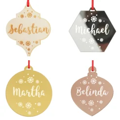 Personalised Etched Bauble Christmas Decoration Personalised Decorations|