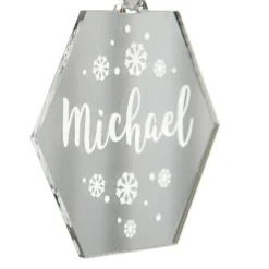 Personalised Etched Hexagon Christmas Decoration Personalised Decorations|