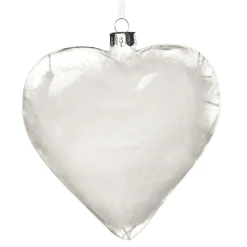 Personalised Feather Glass Heart - Feathers are Reminders - Blue Memorial Baubles|
