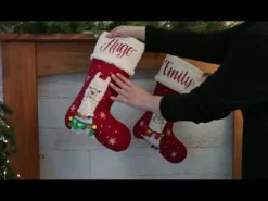 Personalised Fluffy Boy Llama Red Christmas Stocking Personalised Stockings|