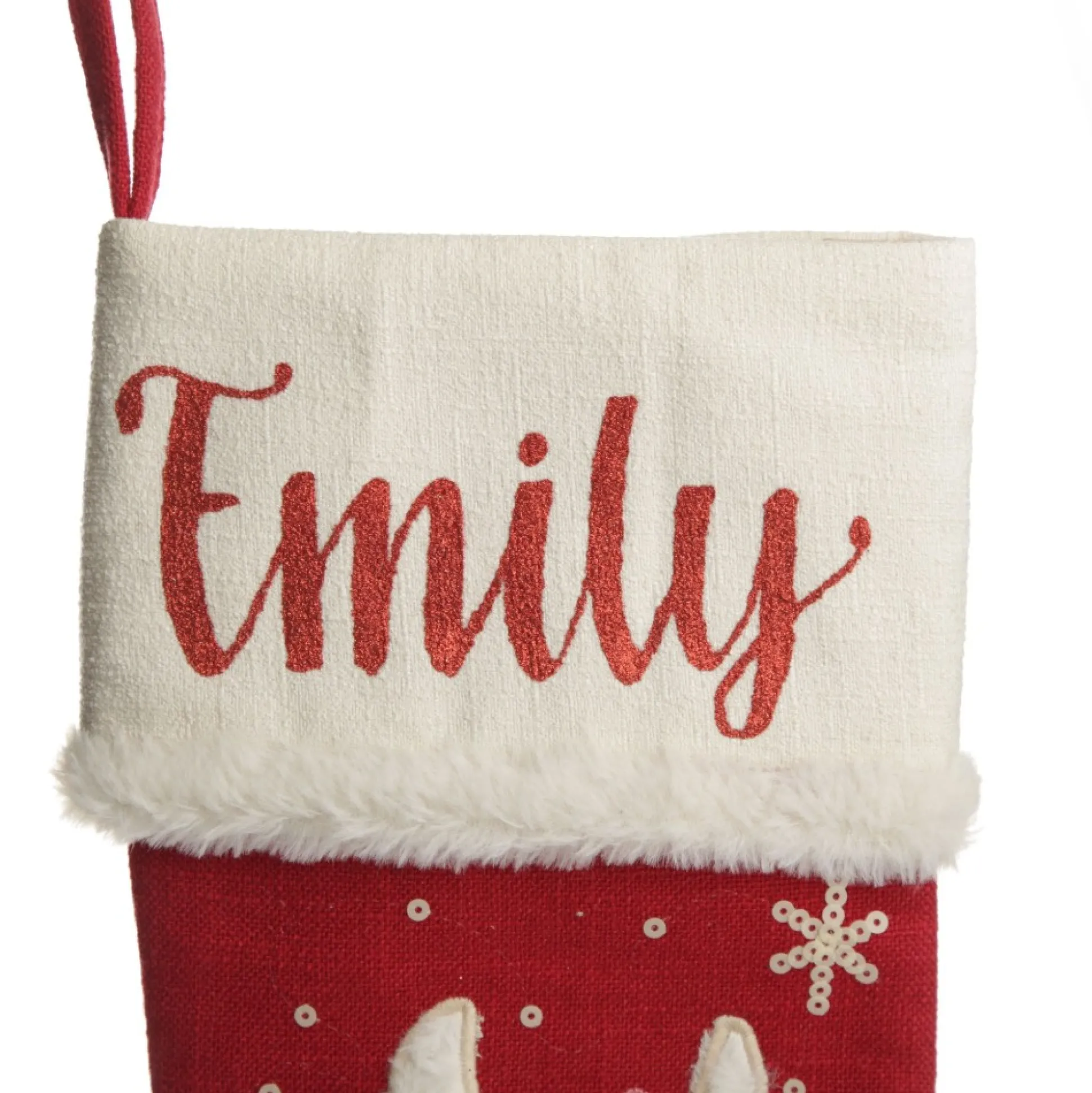 Personalised Fluffy Girl Llama Red Christmas Stocking Personalised Stockings|