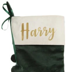 Personalised Forest Green Velvet Christmas Stocking Personalised Stockings|