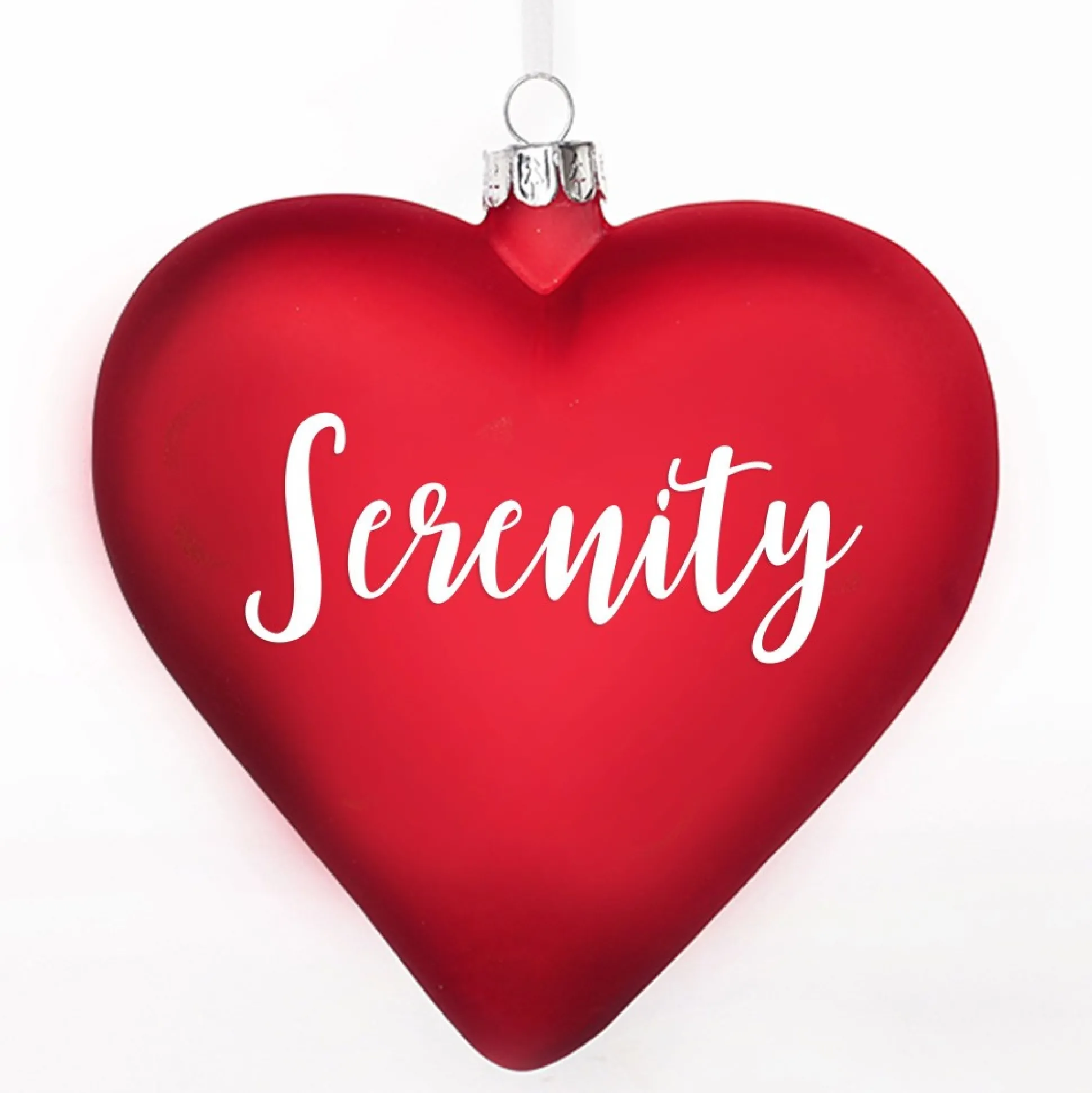 Personalised Frosted Red Glass Heart Glass Hearts And Discs|