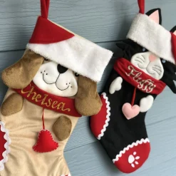 Personalised Fun Black Cat Christmas Stocking Personalised Stockings|