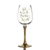 Personalised 'Get into the Christmas Spirits' Wine Glass - Gold Stem Christmas Wine Glasses And Mugs|