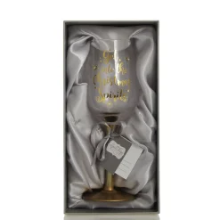 Personalised 'Get into the Christmas Spirits' Wine Glass - Gold Stem Christmas Wine Glasses And Mugs|