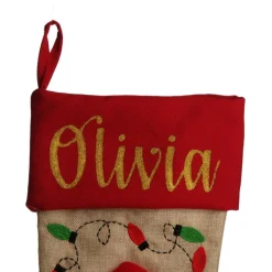 Personalised Gingerbread Girl Christmas Stocking with Dangly Legs Personalised Stockings|