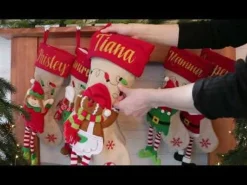 Personalised Gingerbread Girl Christmas Stocking with Dangly Legs Personalised Stockings|