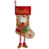 Personalised Gingerbread Boy Christmas Stocking with Dangly Legs Personalised Stockings|