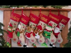 Personalised Gingerbread Boy Christmas Stocking with Dangly Legs Personalised Stockings|