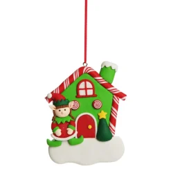 Personalised Gingerbread House Decoration with Girl Elf Personalised Decorations|