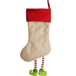 Personalised Girl Elf Christmas Stocking with Dangly Legs Personalised Stockings|