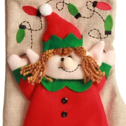 Personalised Girl Elf Christmas Stocking with Dangly Legs Personalised Stockings|