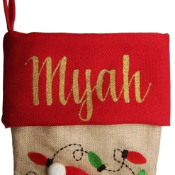 Personalised Girl Elf Christmas Stocking with Dangly Legs Personalised Stockings|