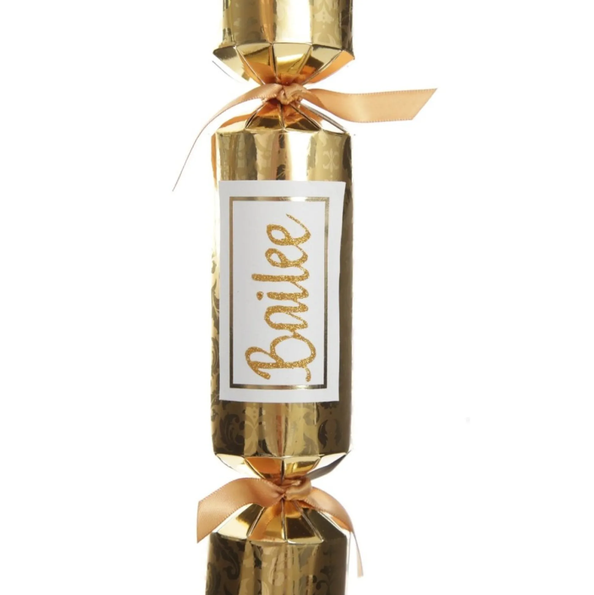 Personalised Gold Leaf Pattern Bon Bon - Single Christmas Bon Bons|