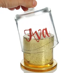 Personalised Gold Scented Christmas Candle with Glass Cloche Christmas Candles And Scents|