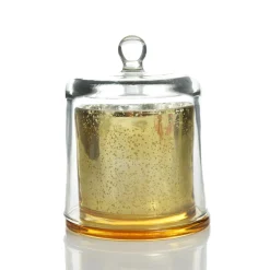 Personalised Gold Scented Christmas Candle with Glass Cloche Christmas Candles And Scents|