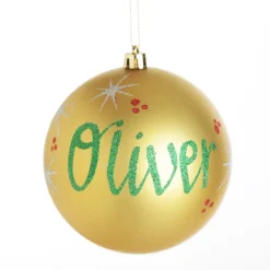 Personalised Gold Shatterproof Christmas Bauble Personalised Baubles|