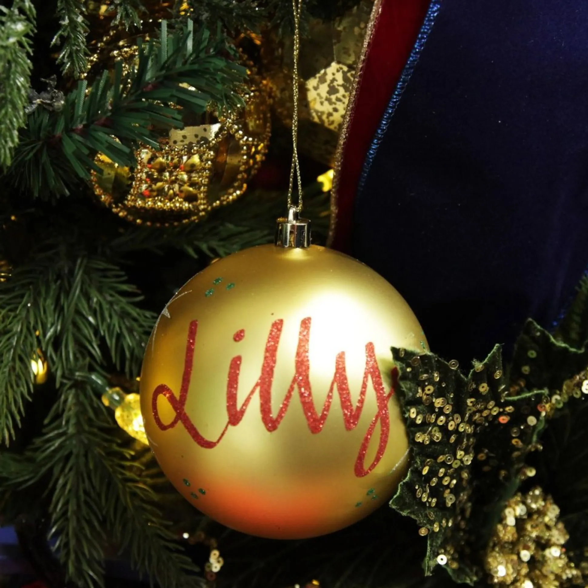Personalised Gold Shatterproof Christmas Bauble Personalised Baubles|