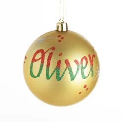 Personalised Gold Shatterproof Christmas Bauble Personalised Baubles|