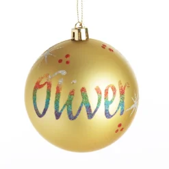 Personalised Gold Shatterproof Christmas Bauble Personalised Baubles|