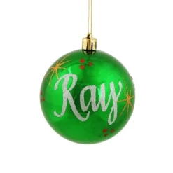 Personalised Green Shatterproof Christmas Bauble Personalised Baubles|