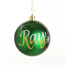 Personalised Green Shatterproof Christmas Bauble Personalised Baubles|