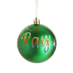 Personalised Green Shatterproof Christmas Bauble Personalised Baubles|