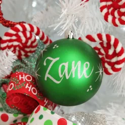 Personalised Green Shatterproof Christmas Bauble Personalised Baubles|