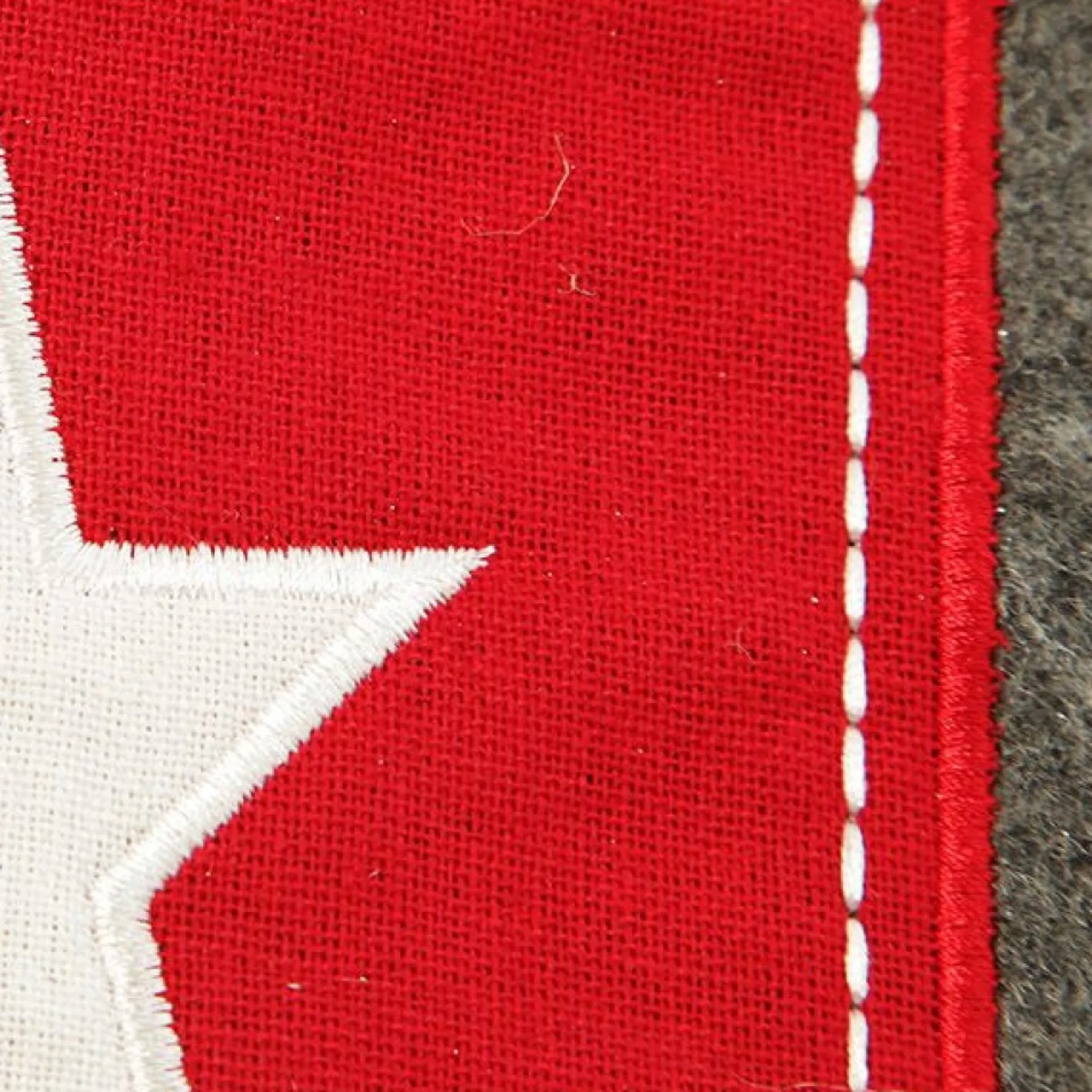 Personalised Grey & Red Star Felt Christmas Stocking Personalised Stockings|