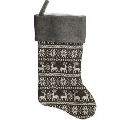 Personalised Grey Knitted Christmas Stocking Personalised Stockings|