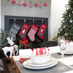 Personalised Grey Knitted Christmas Stocking Personalised Stockings|